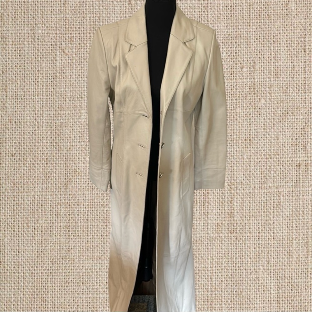 Vintage Leather trench coat - Picture 2 of 2